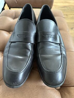 Boss Black Leather Penny Loafers